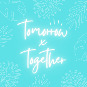TOMORROW X TOGETHER TXT 4th Mini Album [MINISODE2: THURSDAY'S CHILD] - What's happening on thursdays? Turquoise instagram post with motivational neon phrase dream big